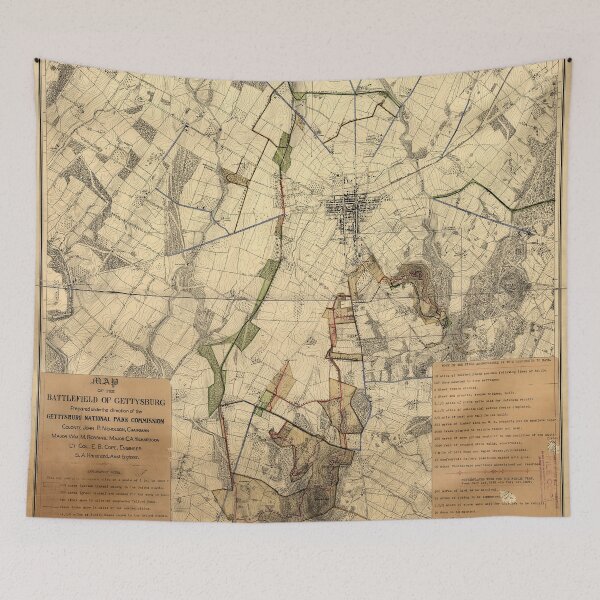 Item preview, Vintage Gettysburg Battlefield Map (1898) designed and sold by BravuraMedia.