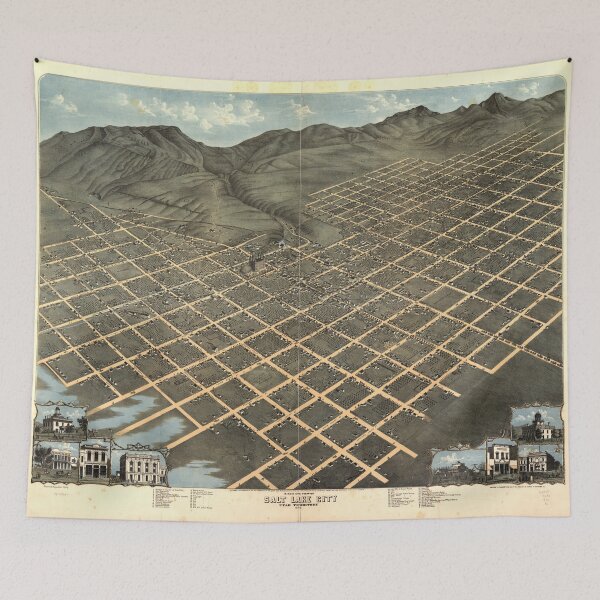 Item preview, Vintage Pictorial Map of Salt Lake City (1870) designed and sold by BravuraMedia.