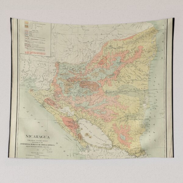 Item preview, Vintage Map of Nicaragua (1903) designed and sold by BravuraMedia.