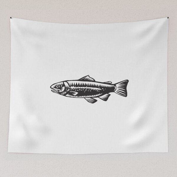 Item preview, Sea Trout Spotted Woodcut designed and sold by patrimonio.