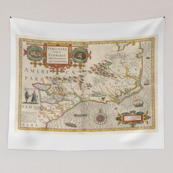 Item preview, Vintage Map of North Carolina (1638) designed and sold by BravuraMedia.