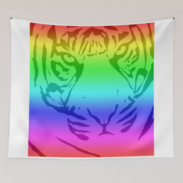 Item preview, Impresión de tigre multicolor - Rainbow Tiger designed and sold by traceyeverart.
