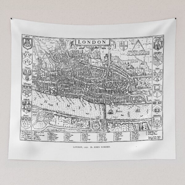 Item preview, Vintage Map of London England (1593) designed and sold by BravuraMedia.