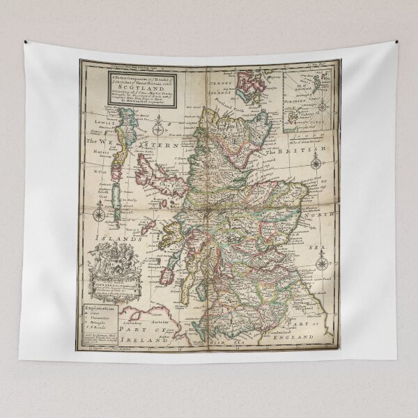 Item preview, Vintage Map of Scotland (1718) designed and sold by BravuraMedia.