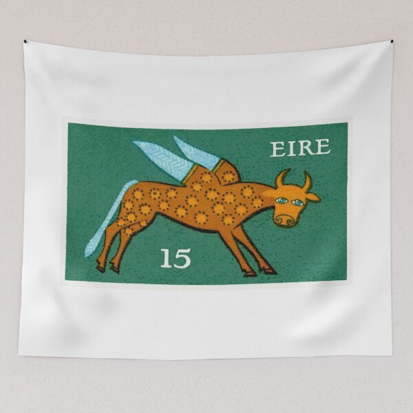 Item preview, Vintage 1975 Ireland Winged Ox Postage Stamp designed and sold by retrographics.