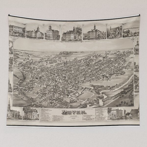 Item preview, Vintage Pictorial Map of Dover Delaware (1885) designed and sold by BravuraMedia.
