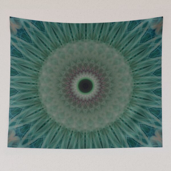 Item preview, Flowery mandala in green blue and gray colors designed and sold by JBlaminsky.