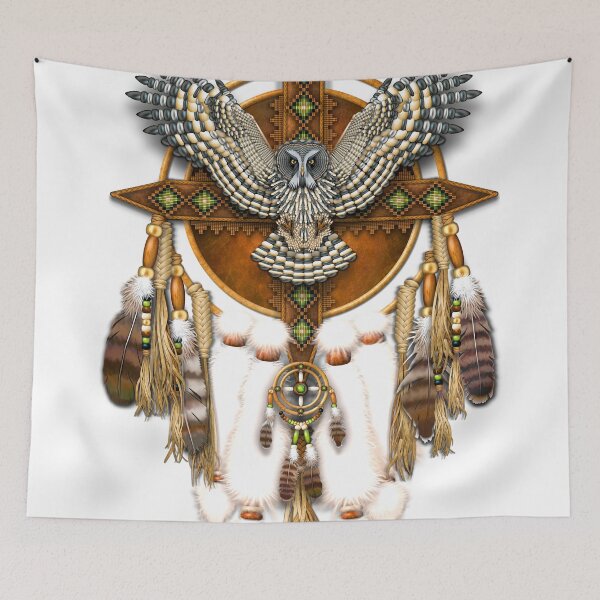 Item preview, Native American Great Grey Owl Mandala designed and sold by Naumaddic Arts.