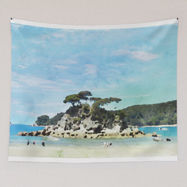 Item preview, Beach of Abel Tasman Park in Watercolor designed and sold by thelazypigeon.