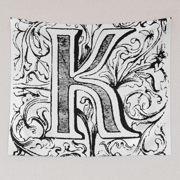 Item preview, Floral Alphabet Letter K designed and sold by Quill-n-Ink.
