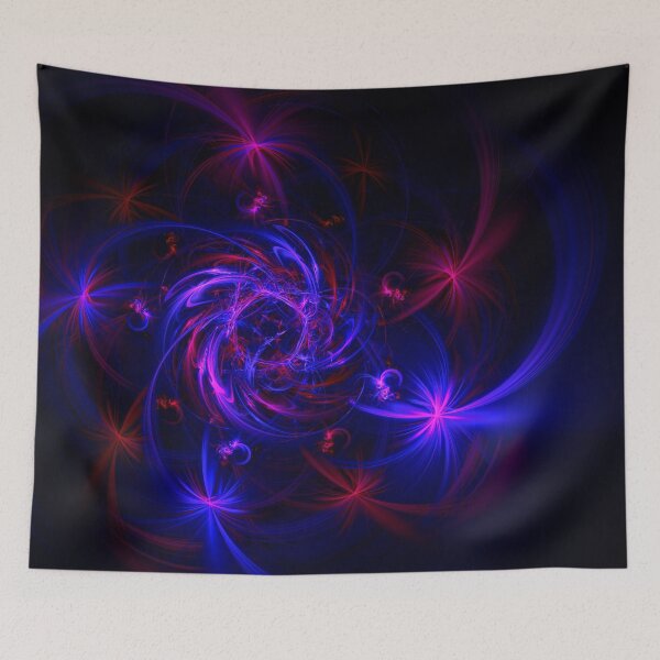 Item preview, Pink and blue star burst fractal - digital art designed and sold by traceyeverart.