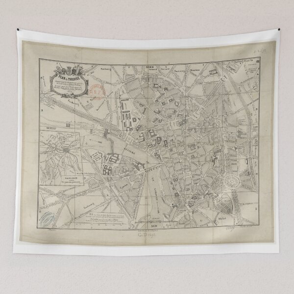Item preview, Vintage Map of Toulouse France (1844) designed and sold by BravuraMedia.