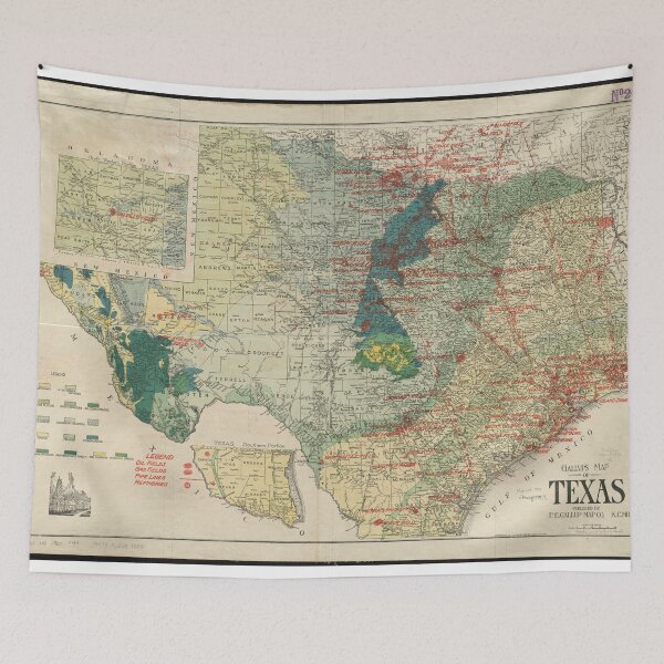 Item preview, Vintage Map of The Texas Oil and Gas Fields (1920) designed and sold by BravuraMedia.