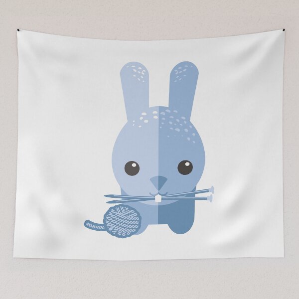 Item preview, Cute bunny rabbit ball of yarn knitting needles designed and sold by BigMRanch.