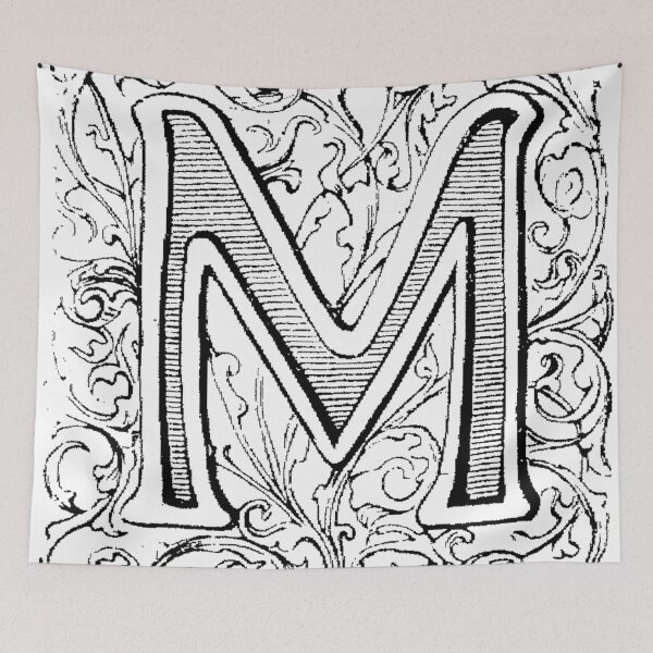 Item preview, Floral Alphabet Letter M designed and sold by Quill-n-Ink.