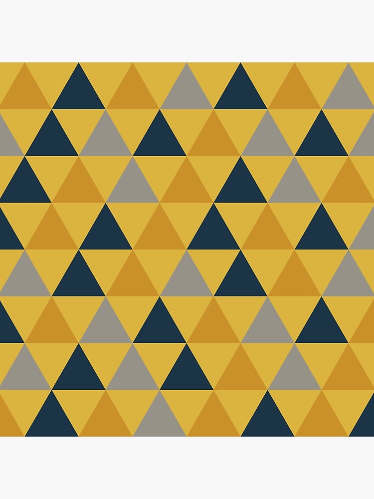 "Triangular Dark Mustard Yellow, Light Mustard Yellow, Navy Blue, and