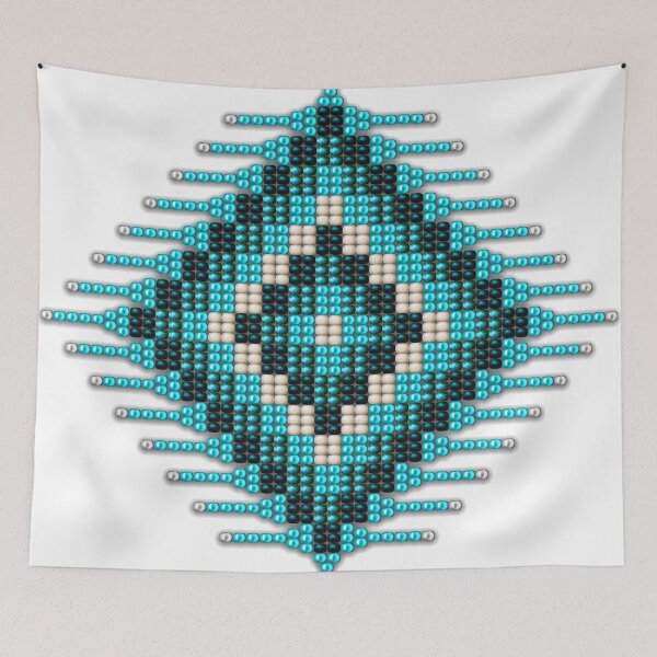 Item preview, Turquoise Native Beadwork Sunburst designed and sold by Naumaddic Arts.