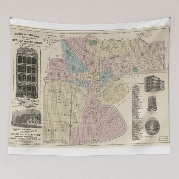 Item preview, Vintage Map of Newark NJ (1879) designed and sold by BravuraMedia.