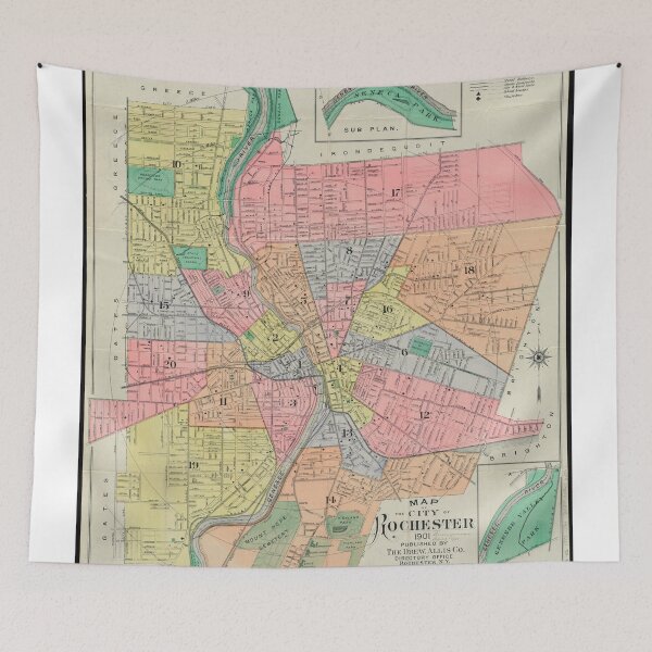 Item preview, Vintage Map of Rochester NY (1901) designed and sold by BravuraMedia.