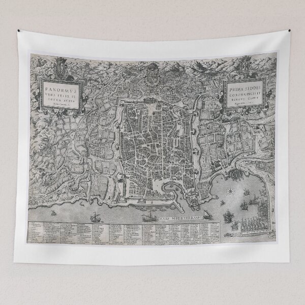 Item preview, Vintage Map of Palermo Italy (1581) designed and sold by BravuraMedia.