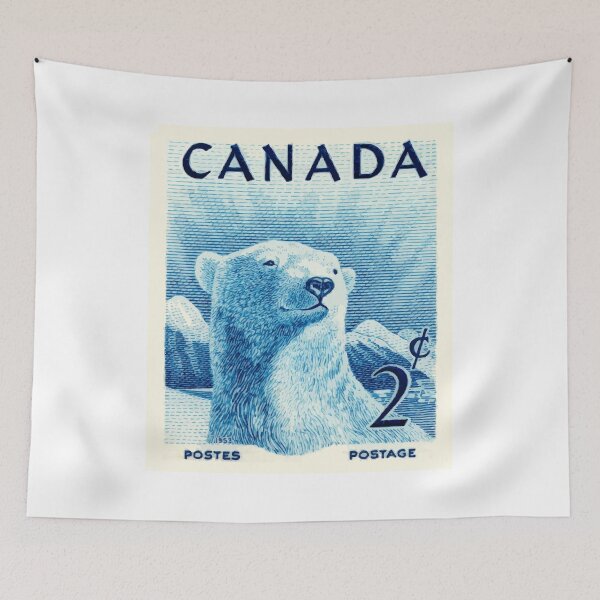 Item preview, Vintage 1953 Canada Polar Bear Postage Stamp designed and sold by retrographics.