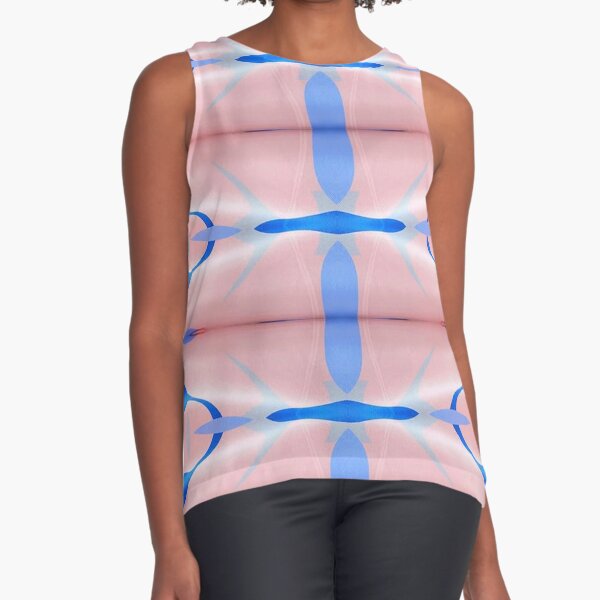 #pattern, #abstract, #design, #decoration, shape, illustration, textile, vertical, pink color Sleeveless Top