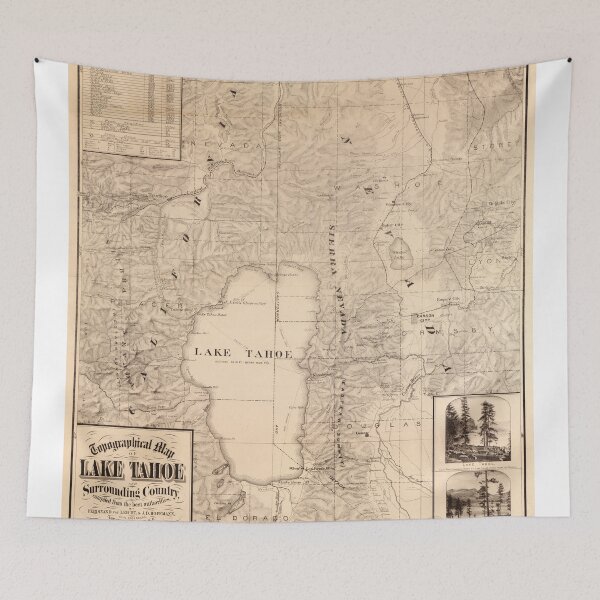 Item preview, Vintage Map of Lake Tahoe Calfornia (1874) designed and sold by BravuraMedia.