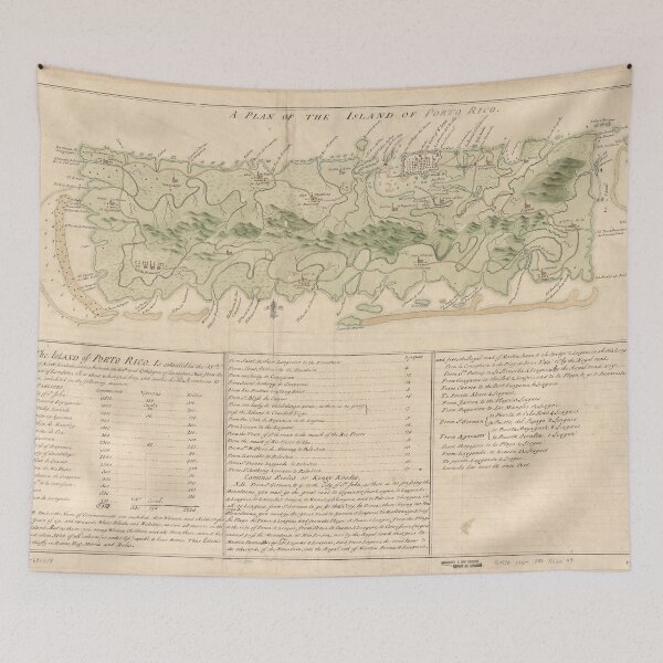 Aperçu de l'œuvre Carte Vintage de Porto Rico (1760) créée et vendue par BravuraMedia.