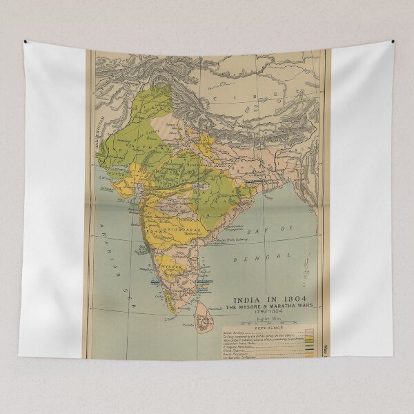 Item preview, Vintage India Maratha and Mysore War Map (1804) designed and sold by BravuraMedia.