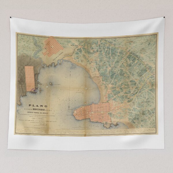 Item preview, Vintage Map of Montevideo Uruguay (1867) designed and sold by BravuraMedia.