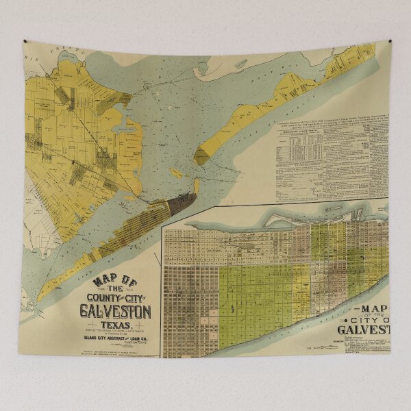 Item preview, Vintage Map of Galveston Texas (1891) designed and sold by BravuraMedia.