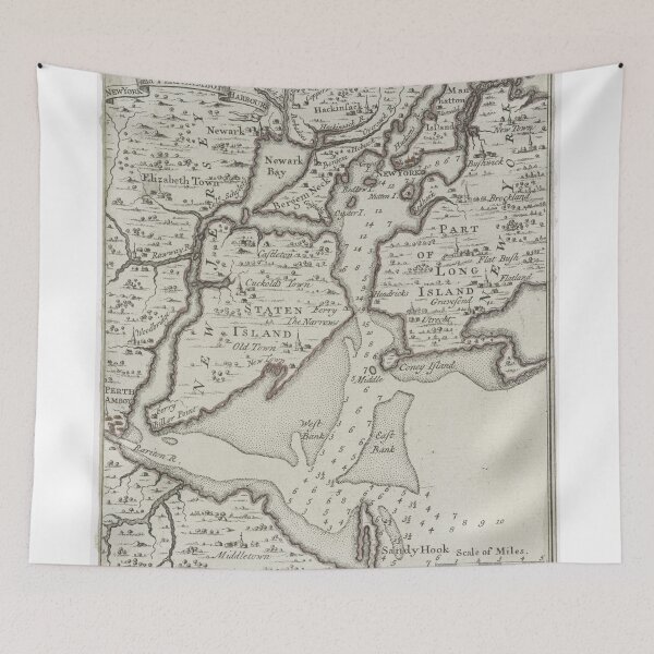 Item preview, Vintage Staten Island & NYC Harbor Map (1733) designed and sold by BravuraMedia.