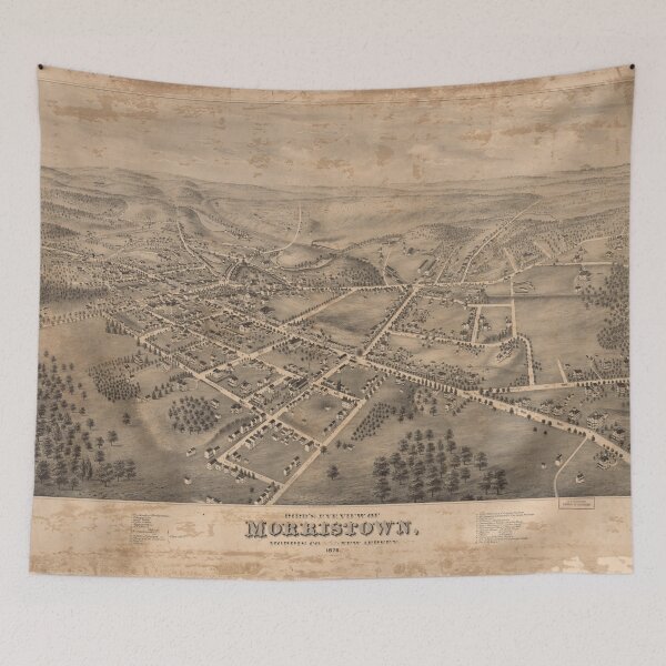 Item preview, Vintage Pictorial Map of Morristown NJ (1876) designed and sold by BravuraMedia.