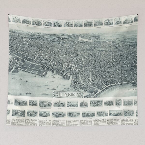 Item preview, Vintage Pictorial Map of Lynn Massachusetts (1916) designed and sold by BravuraMedia.