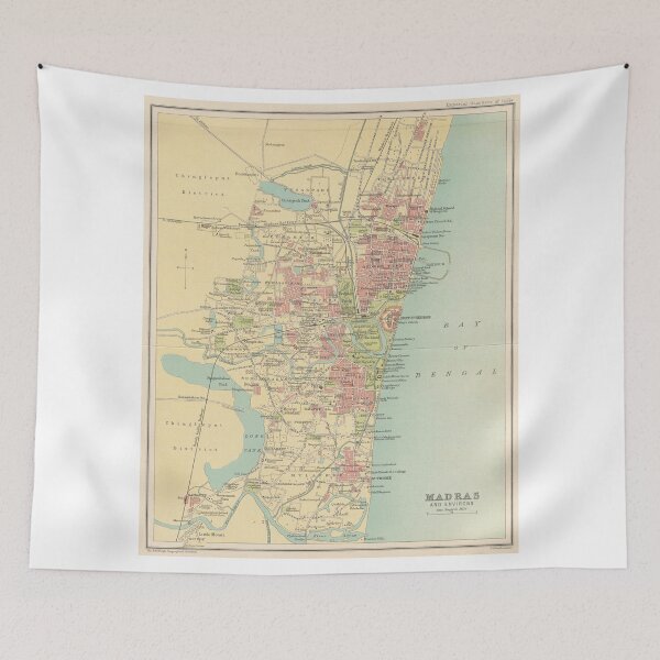 Item preview, Vintage Map of Madras India (1909) designed and sold by BravuraMedia.