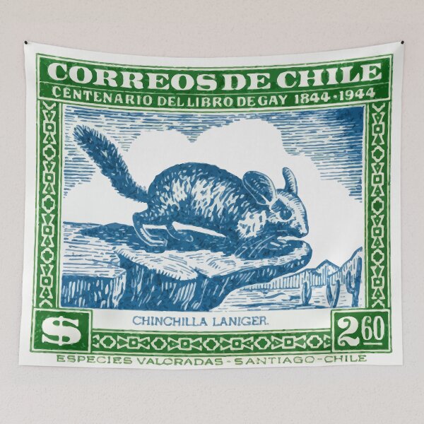 Item preview, 1948 Chile Long-Tailed Chinchilla Postage Stamp designed and sold by retrographics.
