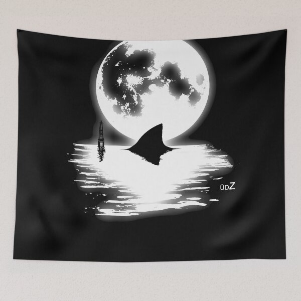 Item preview, Shark full moon graphic designed and sold by Udezigns.
