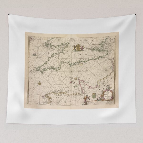 Item preview, Vintage Map of The English Channel (1672) designed and sold by BravuraMedia.