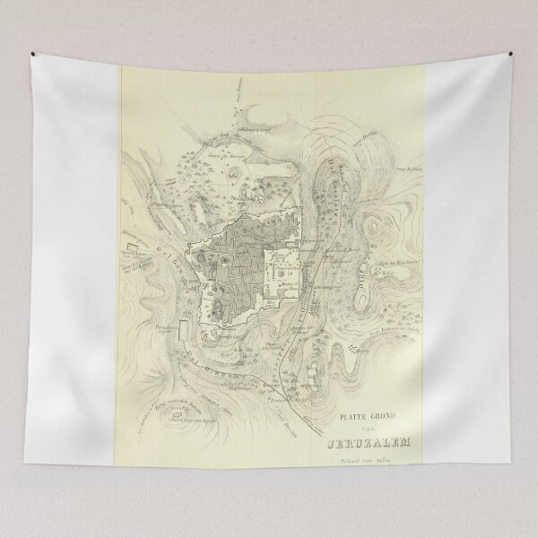 Item preview, Vintage Map of Jerusalem Israel (1859) designed and sold by BravuraMedia.