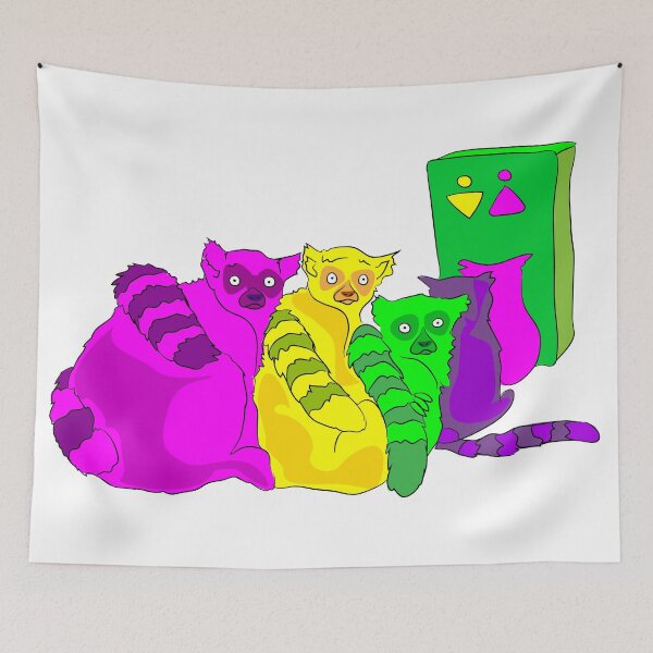 Item preview, Lemurs in wc queue designed and sold by stickerium.