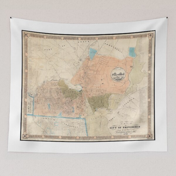 Item preview, Vintage Map of Providence Rhode Island (1851) designed and sold by BravuraMedia.