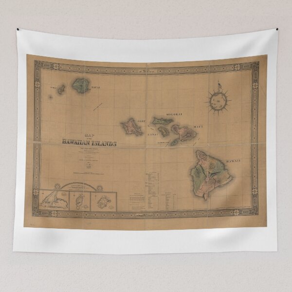 Item preview, Vintage Map of Hawaii (1876) designed and sold by BravuraMedia.