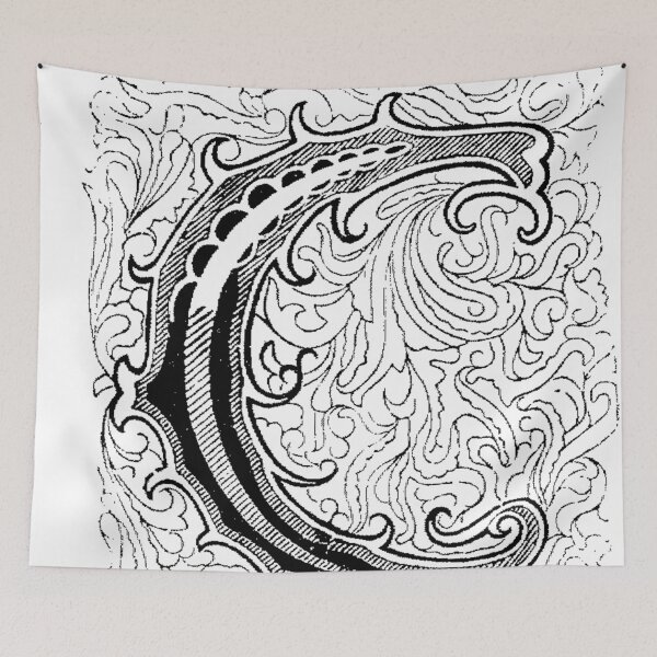 Item preview, Baroque Alphabet Letter C designed and sold by Quill-n-Ink.