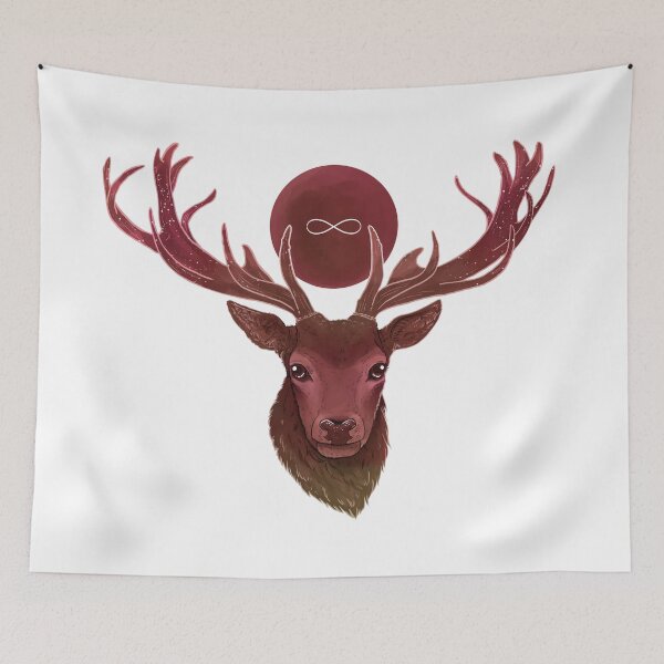 Item preview, Red Spirit Stag - Infinity Symbol designed and sold by Elvenbeard.