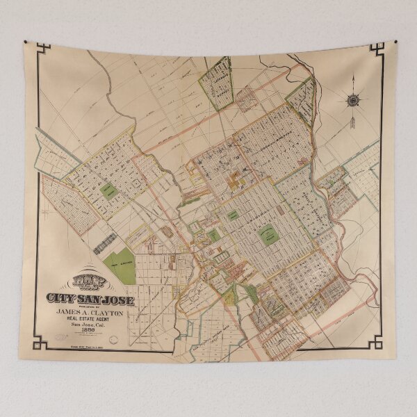 Item preview, Vintage Map of San Jose California (1886) designed and sold by BravuraMedia.