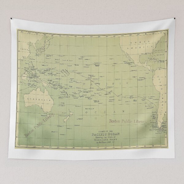 Item preview, Vintage Map of The Pacific Ocean (1874) designed and sold by BravuraMedia.