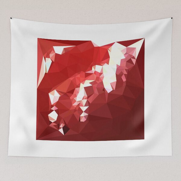 Item preview, Coquelicot Red Abstract Low Polygon Background designed and sold by retrovectors.