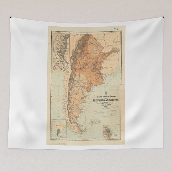 Item preview, Vintage Map of Argentina (1882) designed and sold by BravuraMedia.