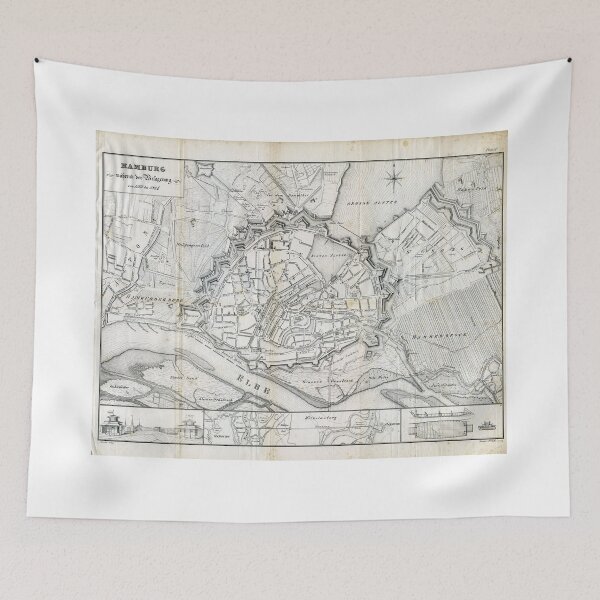 Item preview, Vintage Map of Hamburg Germany (1813) designed and sold by BravuraMedia.