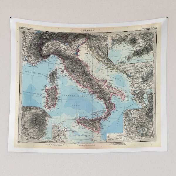 Item preview, Vintage Map of Italy (1891) designed and sold by BravuraMedia.